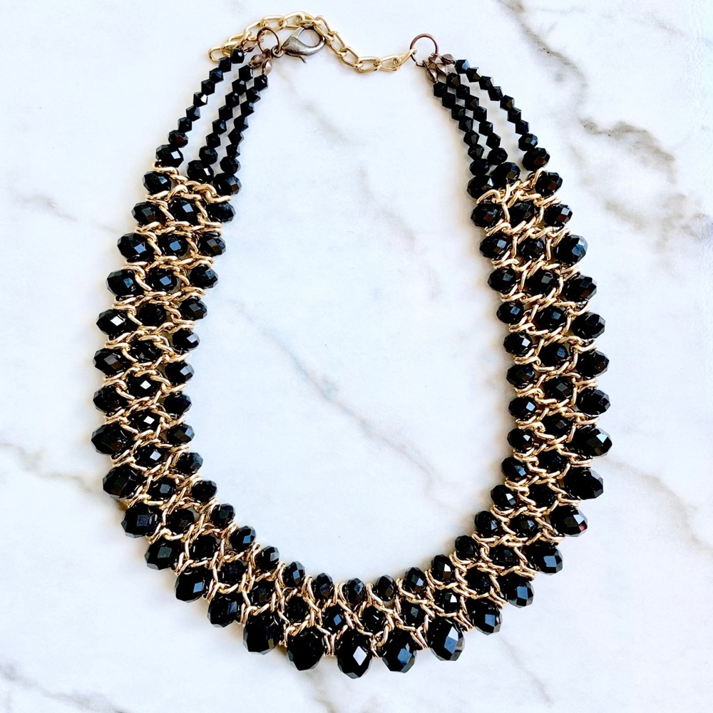 Black & Gold Beaded Necklace